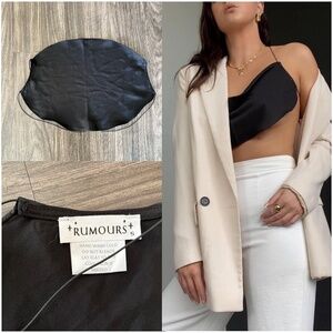 rumored Italian Love Crop top Black Open Back Small Skimpy Sexy Top